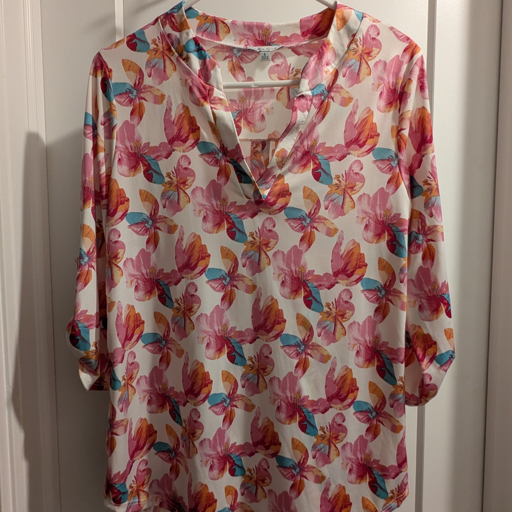 Floral V-Neck Women's Top